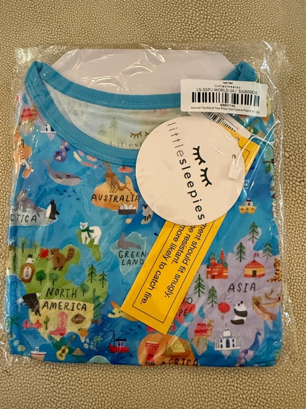 Little Sleepies around the world two piece pajama set 5/6